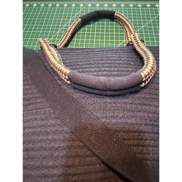 Anchor-Embellished Black Tote Bag With Rope Handles & Adjustable Strap By Americ - Picture 4 of 9